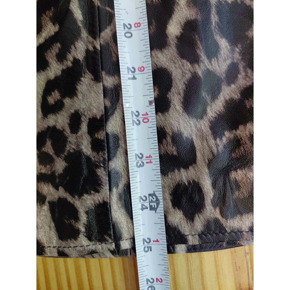 Jessica London Leather Jacket 18W Animal Print Women's Plus Full Zip Mobwife 90s - Picture 9 of 11